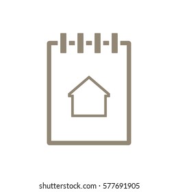 Notebook  icon, isolated  Flat design.