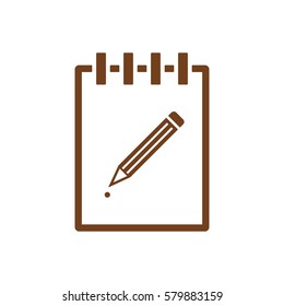 Notebook  icon, isolated  Flat design.