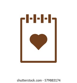 Notebook  icon, isolated  Flat design.