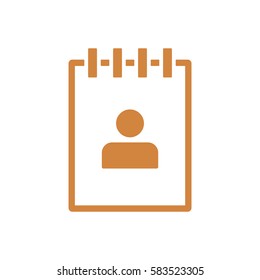 Notebook  icon, isolated  Flat design.