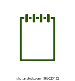 Notebook  icon, isolated  Flat design.