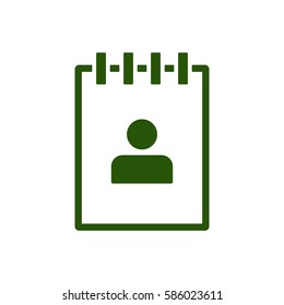 Notebook  icon, isolated  Flat design.
