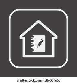 Notebook  icon, isolated  Flat design.