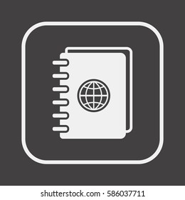 Notebook  icon, isolated  Flat design.