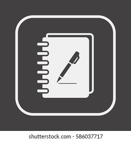 Notebook  icon, isolated  Flat design.