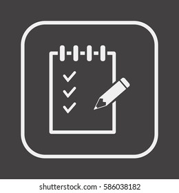 Notebook  icon, isolated  Flat design.