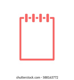 Notebook  icon, isolated  Flat design.