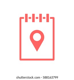 Notebook  icon, isolated  Flat design.