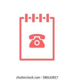 Notebook  icon, isolated  Flat design.