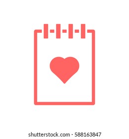 Notebook  icon, isolated  Flat design.