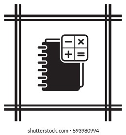 Notebook  icon, isolated  Flat design.
