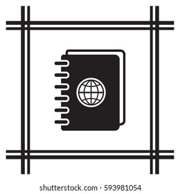 Notebook  icon, isolated  Flat design.