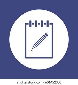 Notebook  icon, isolated  Flat design.