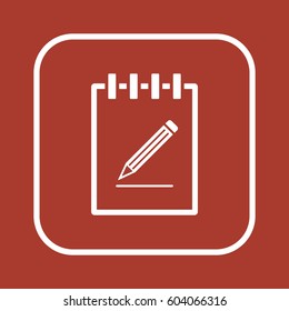 Notebook  icon, isolated  Flat design.