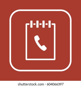 Notebook  icon, isolated  Flat design.