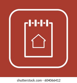 Notebook  icon, isolated  Flat design.