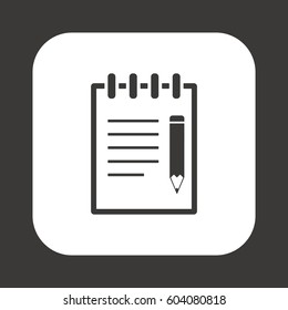 Notebook  icon, isolated  Flat design.
