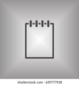 Notebook  icon, isolated  Flat design.
