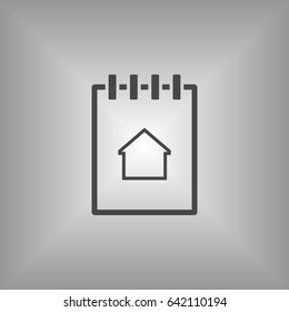 Notebook  icon, isolated  Flat design.