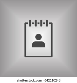 Notebook  icon, isolated  Flat design.