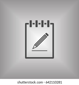 Notebook  icon, isolated  Flat design.