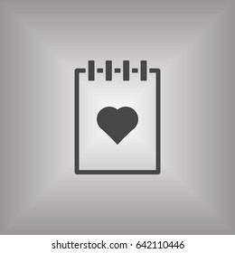 Notebook  icon, isolated  Flat design.