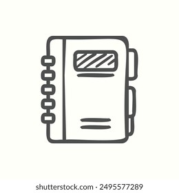 icono de cuaderno, aislado a mano icono tema lugar de trabajo