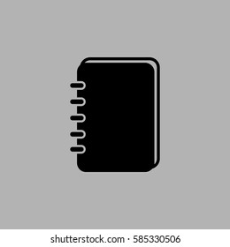 notebook icon. Isolated on gray background. 