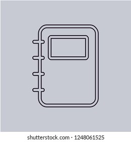 Notebook icon isolated on grey background.Premium symbol for website design, mobile application, logo, ui.Vector illustration.