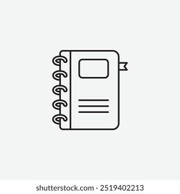 Notebook icon isolated on white background