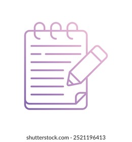 Icono del cuaderno aislado en un fondo blanco. Ilustración vectorial.