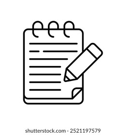 Notebook icon isolated on a white background. Vector illustration.