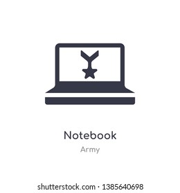 notebook icon. isolated notebook icon vector illustration from army collection. editable sing symbol can be use for web site and mobile app