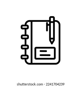 notebook icon with isolated vektor and transparent background