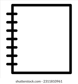 notebook icon with isolated vektor and transparent background