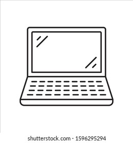 Notebook icon. Laptop flat sign design. Computer symbol pictogram. Laptop vector icon