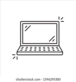 Notebook icon. Laptop flat sign design. Computer symbol pictogram. Laptop vector icon