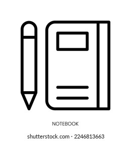icono de bloc de notas. Diseño De Estilo De Arte De Línea Aislado En Fondo Blanco