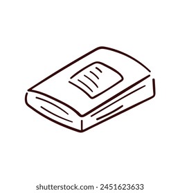 Icono del cuaderno en estilo de arte de línea. Doodle escuela, símbolo de educación para el logotipo de diseño. Ilustración vectorial aislada sobre un fondo blanco.
