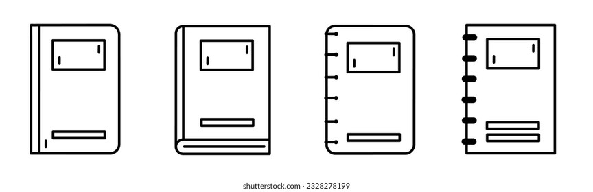 Notebook icon. Notebook line icon collection. Stock vector.