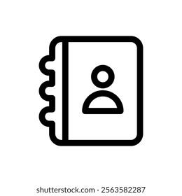 Notebook Icon Line Style Design Web and Mobile Vector Illustration.