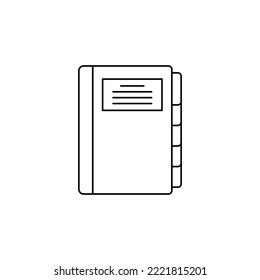 Notebook icon in line style icon, isolated on white background