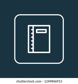 Notebook icon line symbol. Premium quality isolated notepad element in trendy style.