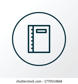 Notebook icon line symbol. Premium quality isolated notepad element in trendy style.