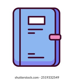 Icono de cuaderno en estilo de color lineal. Icono de libro en estilo de color lineal