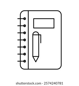 Notebook icon linear logo isolated