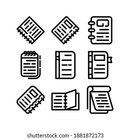 Icono de bloc de notas o logotipo símbolo de signo aislado ilustración vectorial - Colección de iconos vectoriales de estilo negro de alta calidad

