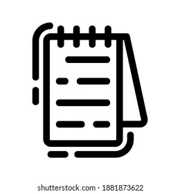 Notebook icon or logo isolated sign symbol vector illustration - high quality black style vector icons

