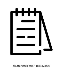 Notebook icon or logo isolated sign symbol vector illustration - high quality black style vector icons
