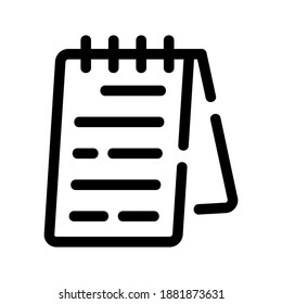Notebook icon or logo isolated sign symbol vector illustration - high quality black style vector icons
